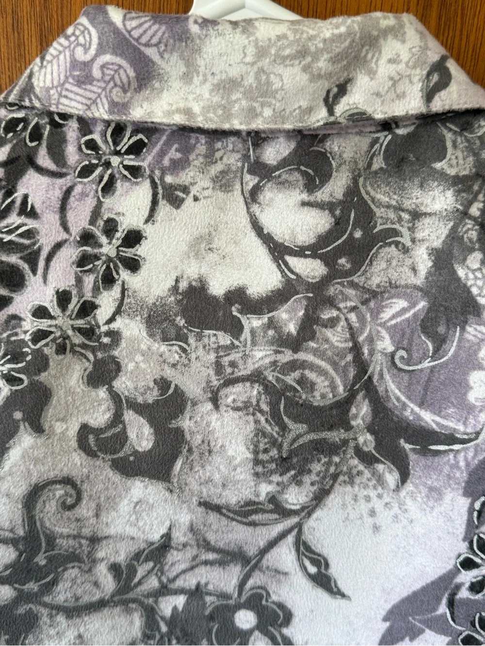 Alfred Dunner 6P Jacket Floral Paisley Lined Button Front Lavender Gray Petite